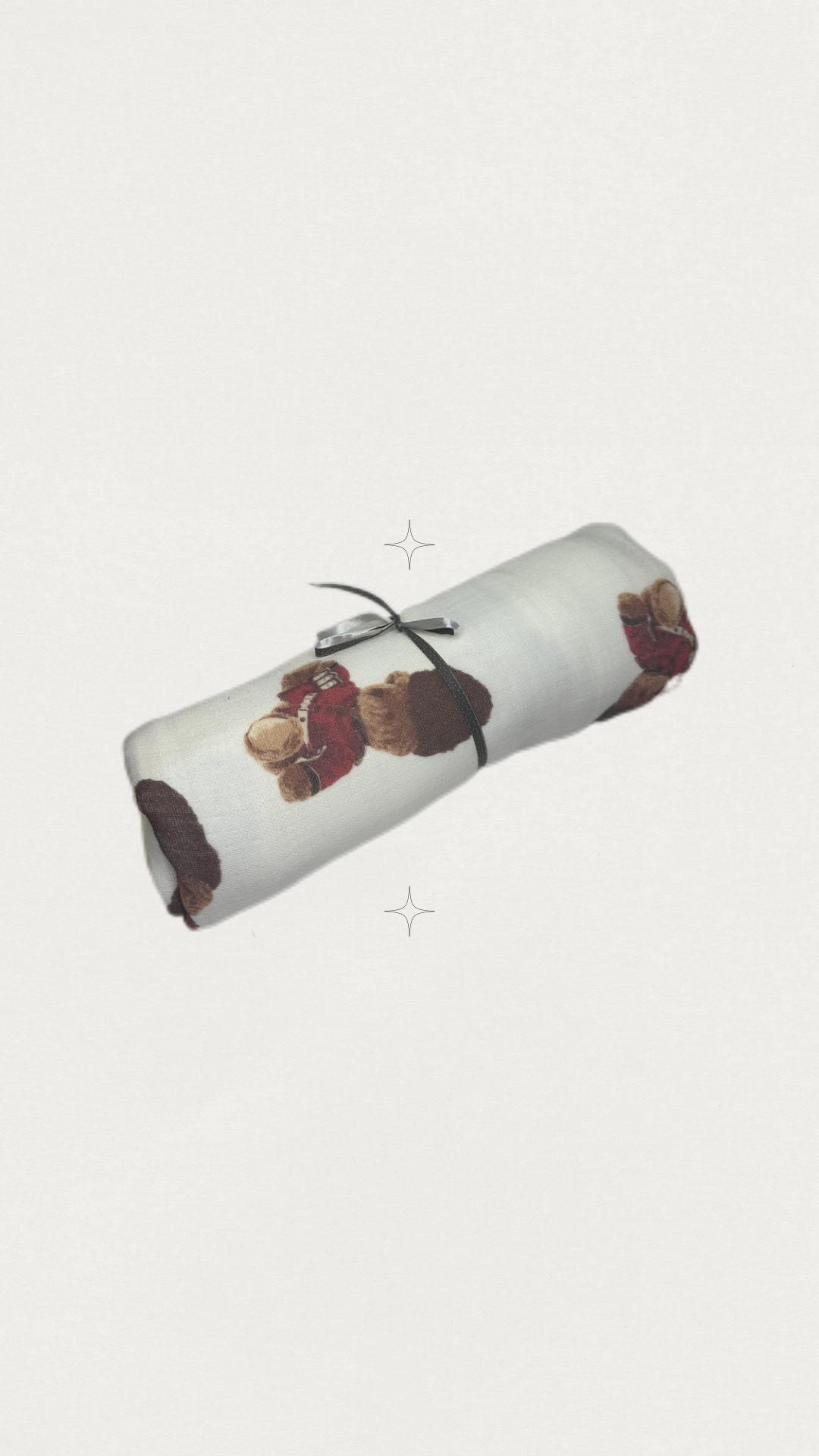 Hydrofiele doek | Biologisch katoen | 100x100cm | Rode beertjes