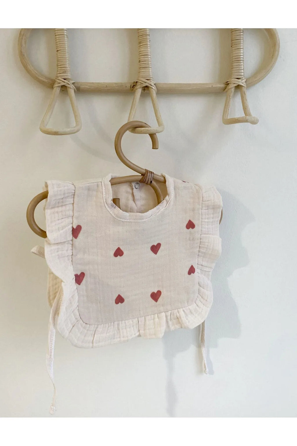 100% katoen mousseline schort | rode hartje