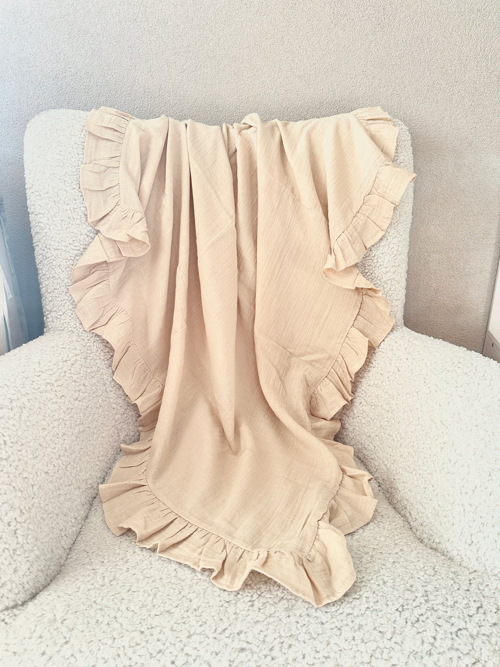 Zachte hydrofiele doek van 100% biologische katoen in neutrale kleuren, perfect voor pasgeborenen - ademend, huidvriendelijk en ideaal voor elk seizoen