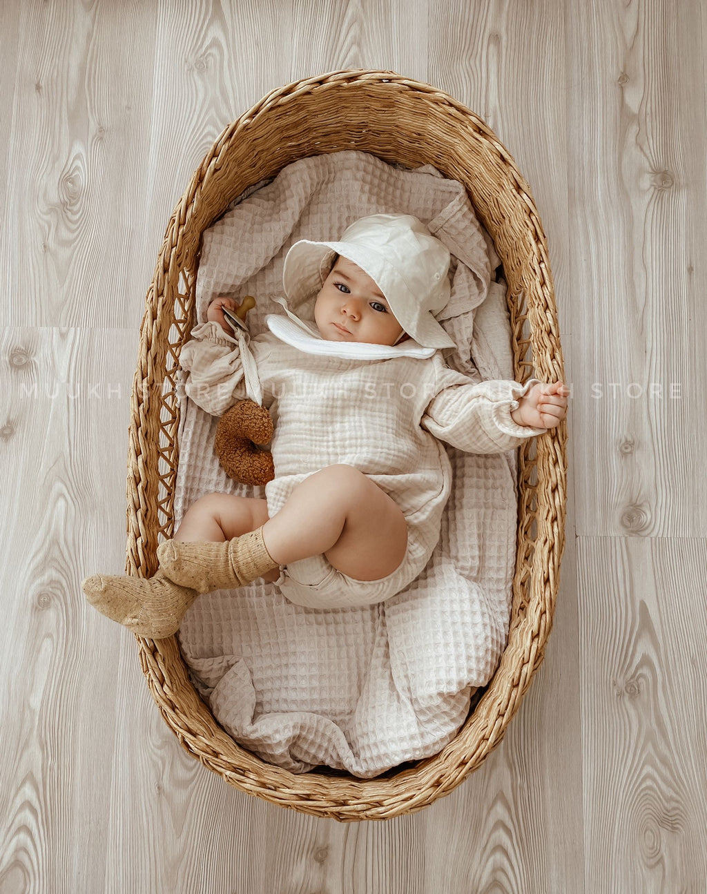 Mousseline Rompertje |  Biologisch katoen | Beige