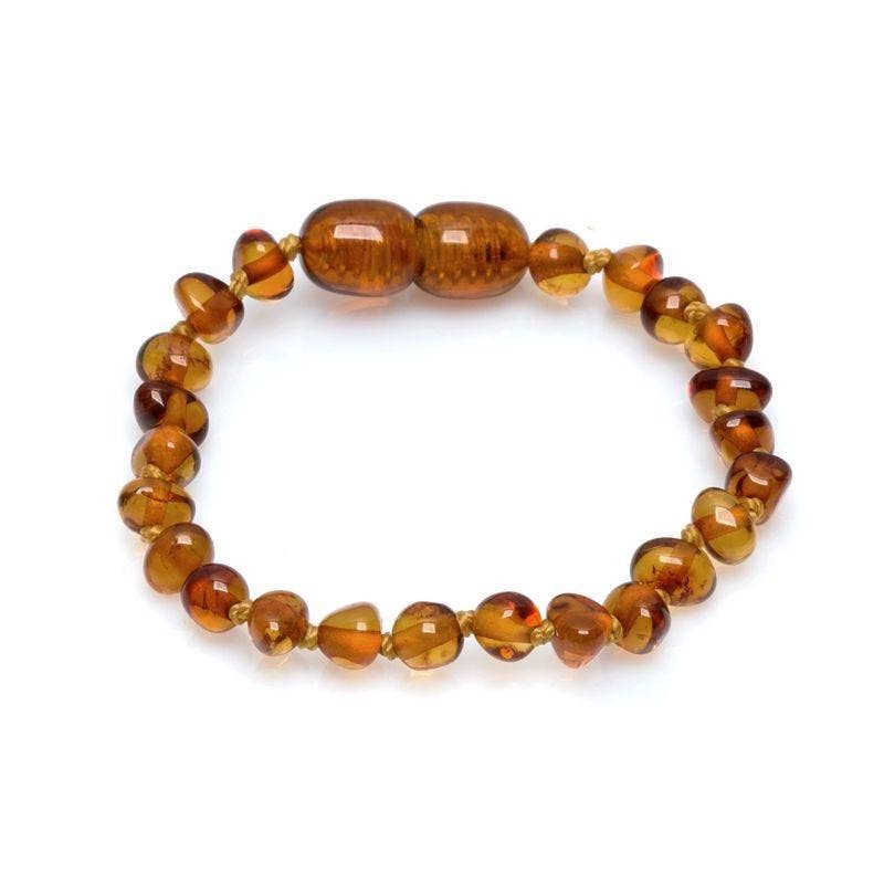 Barnsteen armband voor baby's in Cognac-kleur, natuurlijke sieraden voor comfort en stijl