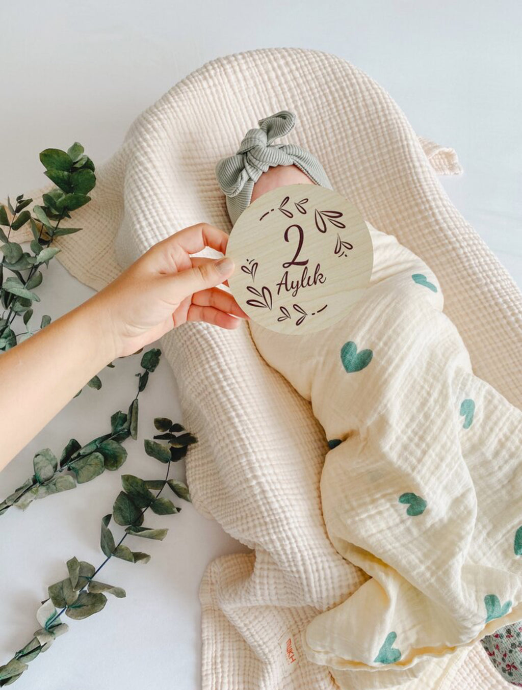 Hydrofiele doek| Biologisch katoen | 100x100 cm |hartjes