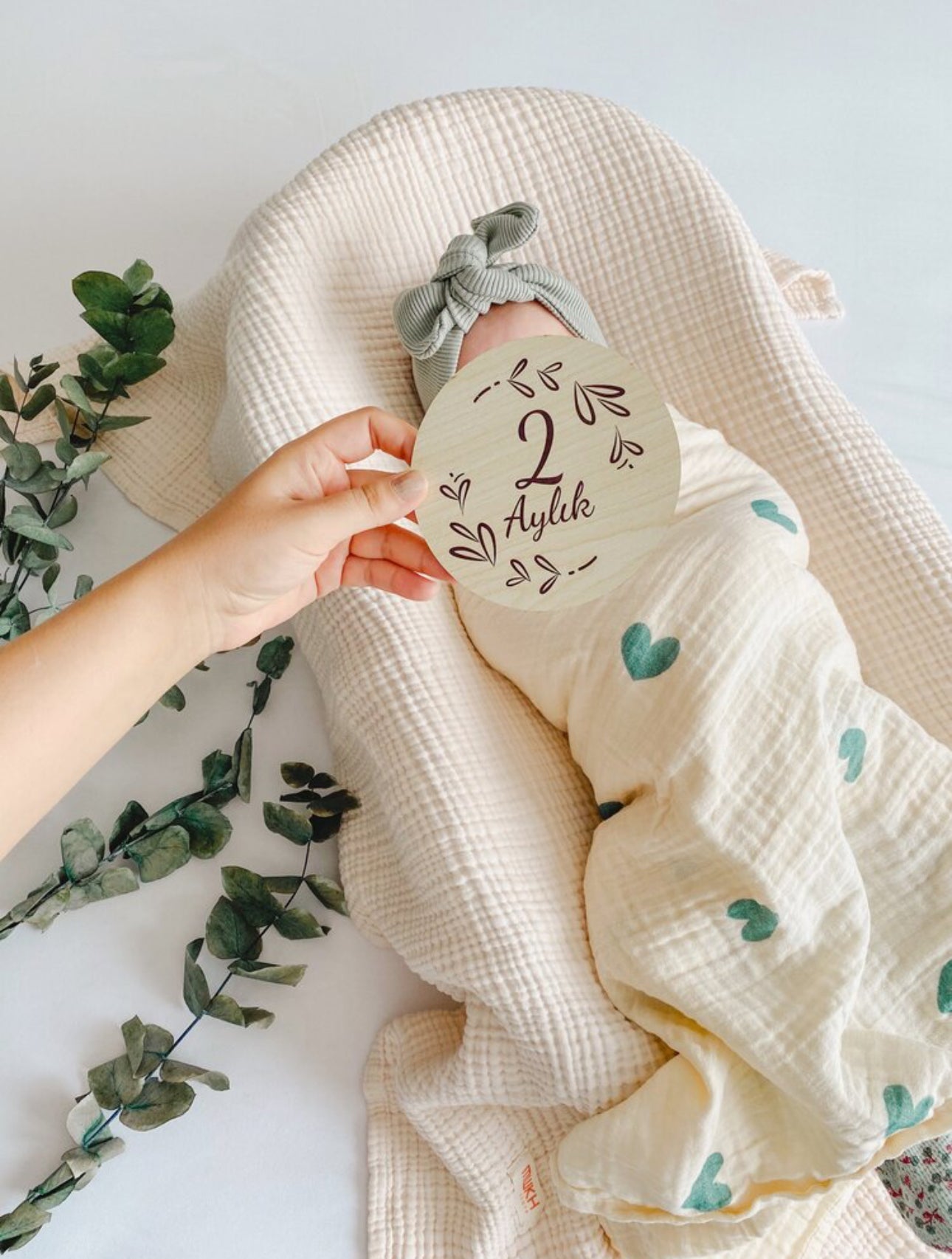 Hydrofiele doek| Biologisch katoen | 100x100 cm |hartjes