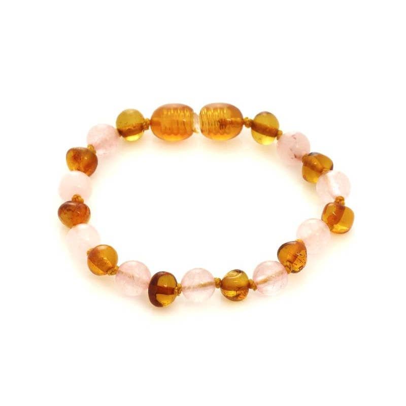 Barnsteen armband voor baby's in Amber-kleur, natuurlijke sieraden voor comfort en stijl