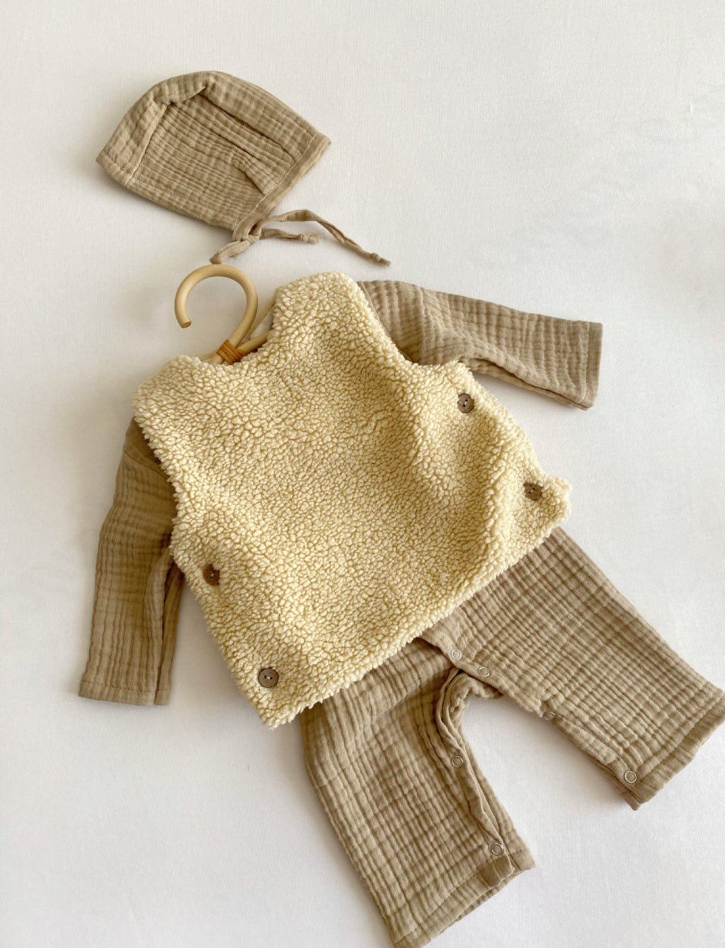 Biologisch Mousseline pakje - inclusief mutsje | Bruin