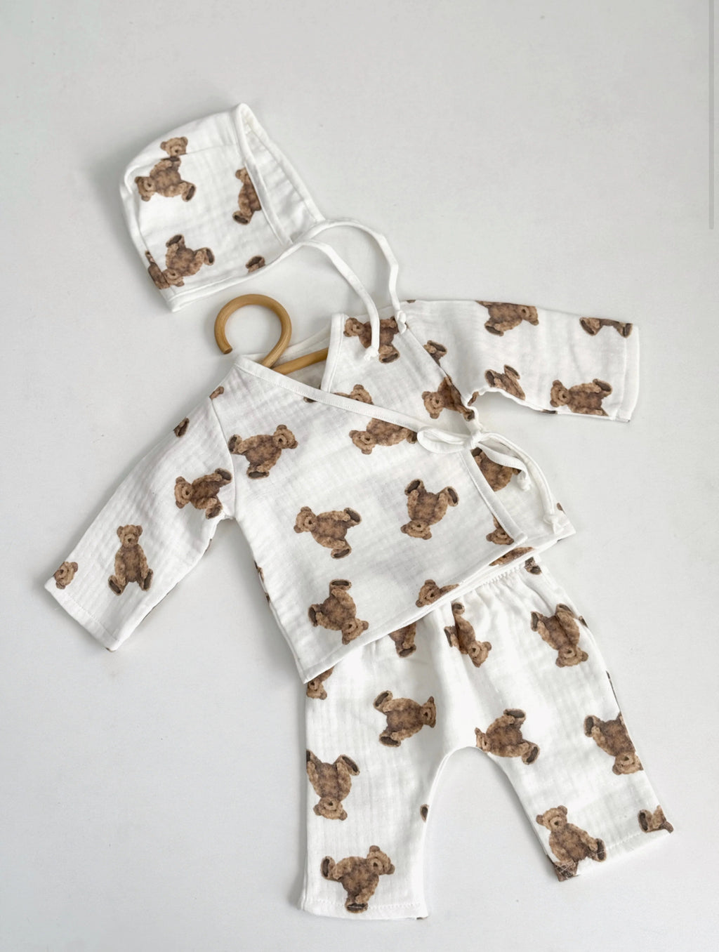 Newborn set 4-delig gemaakt van 100% biologische katoen, geboortepakjes
