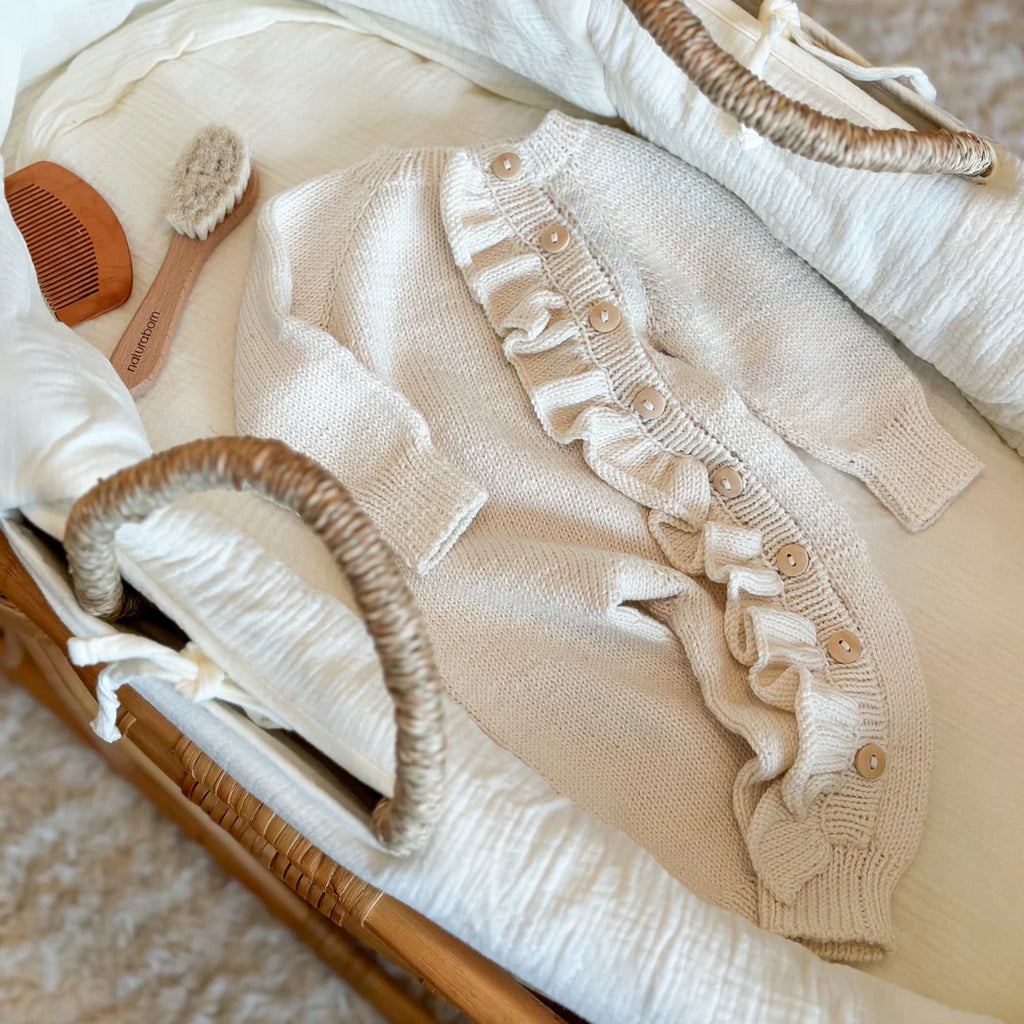 Gebreide boxpakje | Naturel met ruffle