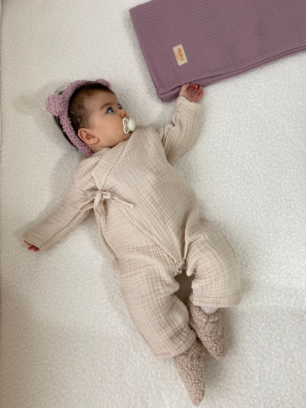 Biologisch Mousseline pakje - inclusief mutsje | Beige