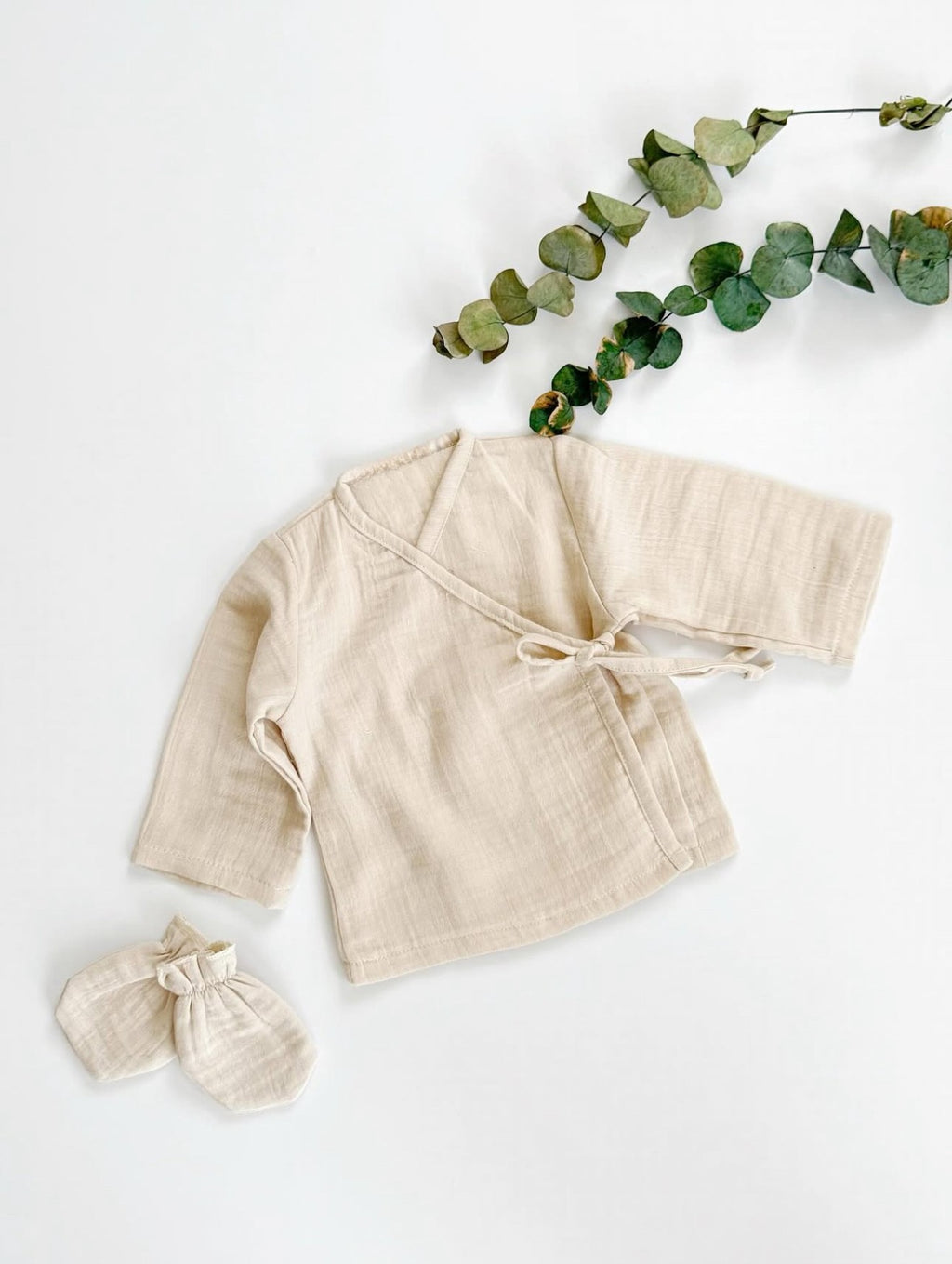 Muslin newborn set | Biologisch katoen | Beige | 4-delig