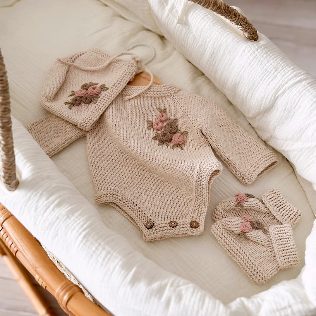 Gebreide Romper | Pink Flowers