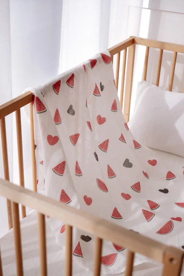 Hydrofiele doek | Biologisch katoen | 100x100cm | watermeloen