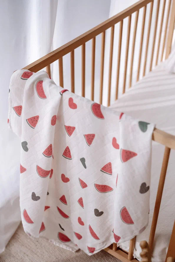 Hydrofiele doek | Biologisch katoen | 100x100cm | watermeloen