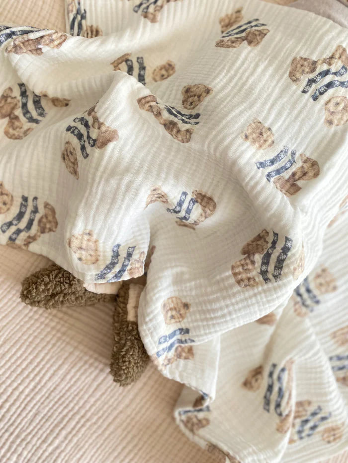 Hydrofiele doek | Biologisch katoen | 100x100cm | Beertjes