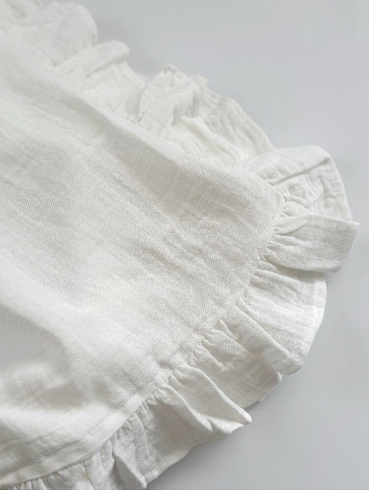 Hydrofiele doek | Biologisch katoen | 100x100 cm | Wit met ruffle