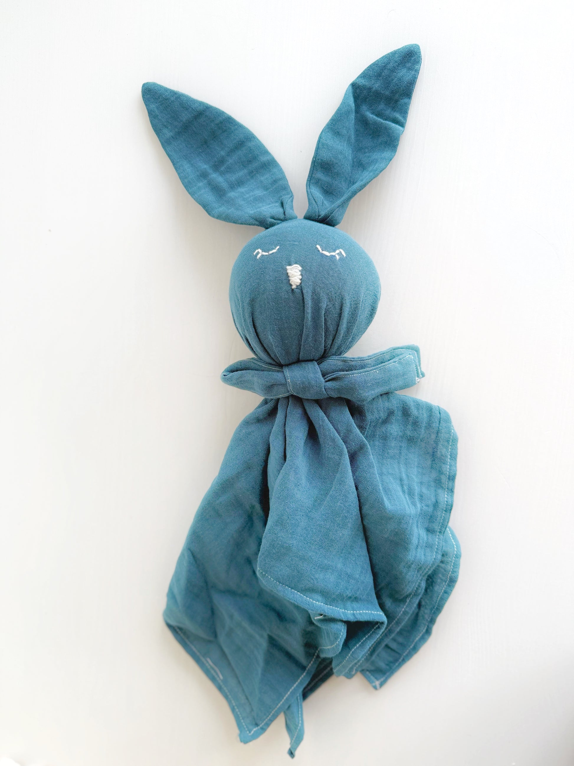 Mousseline slaapknuffel Konijn - Marineblauw