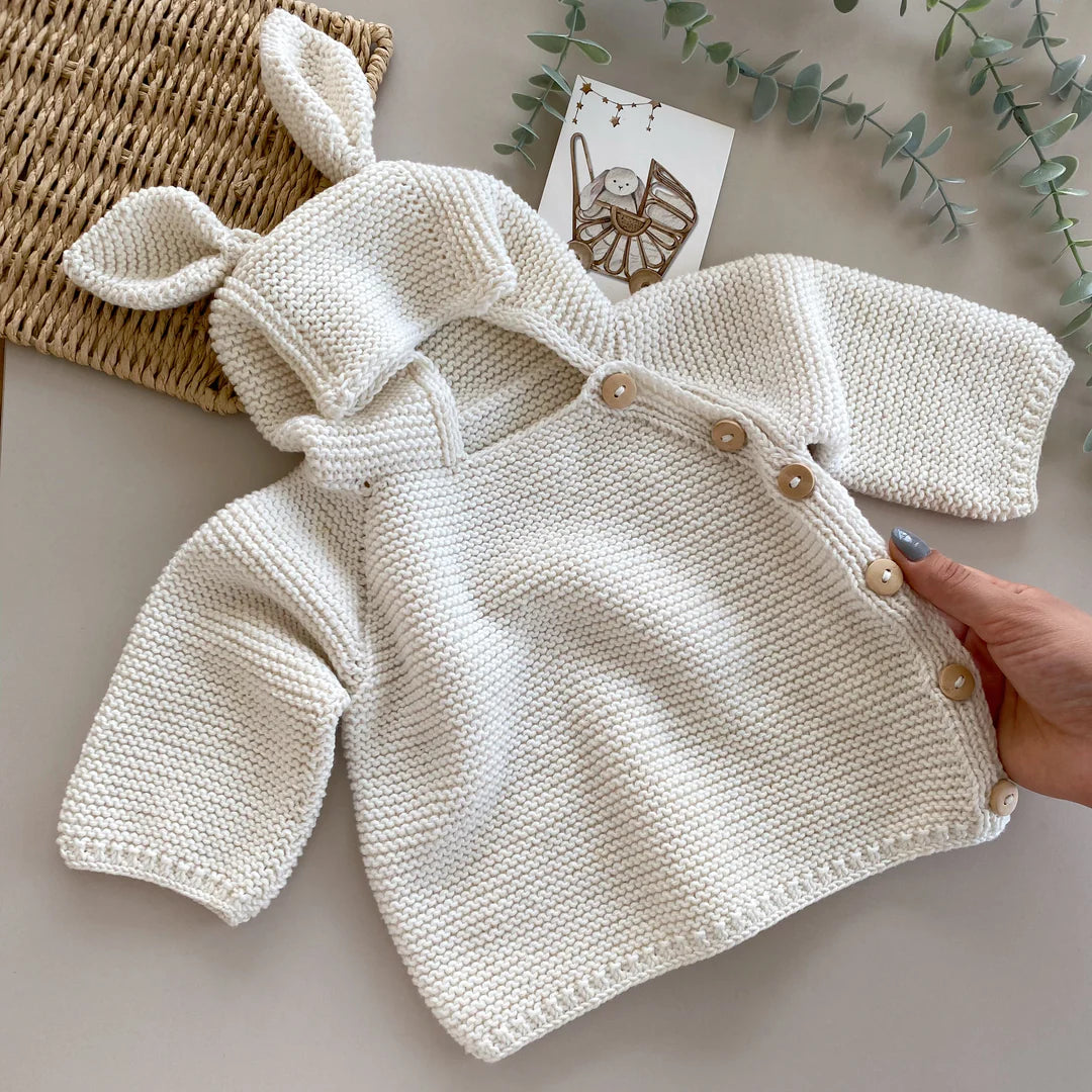 Gebreide vest met capuchon | Bunny