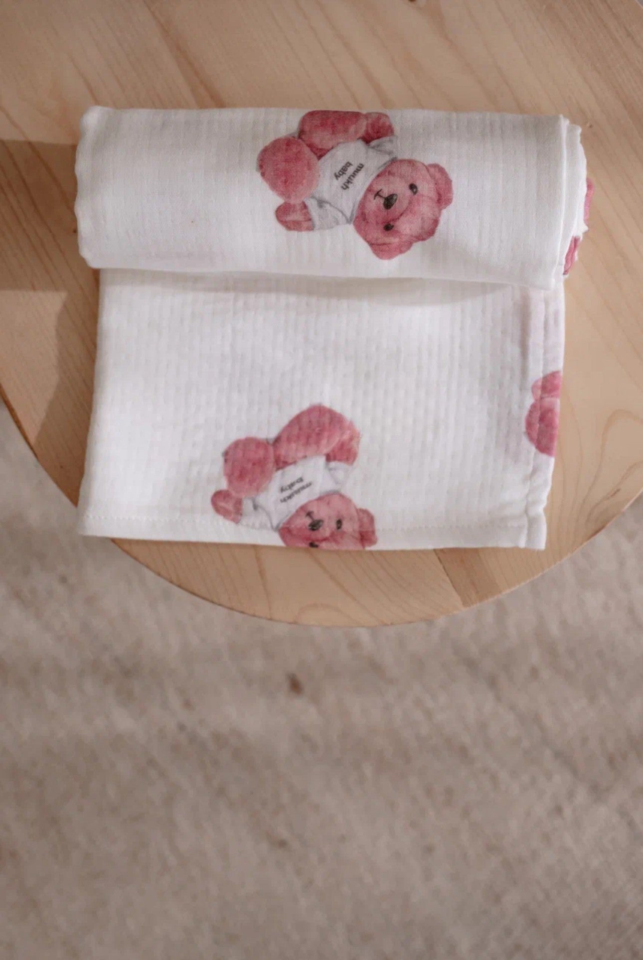 Hydrofiele doek | Biologisch katoen | 100x100 cm | Pink teddy