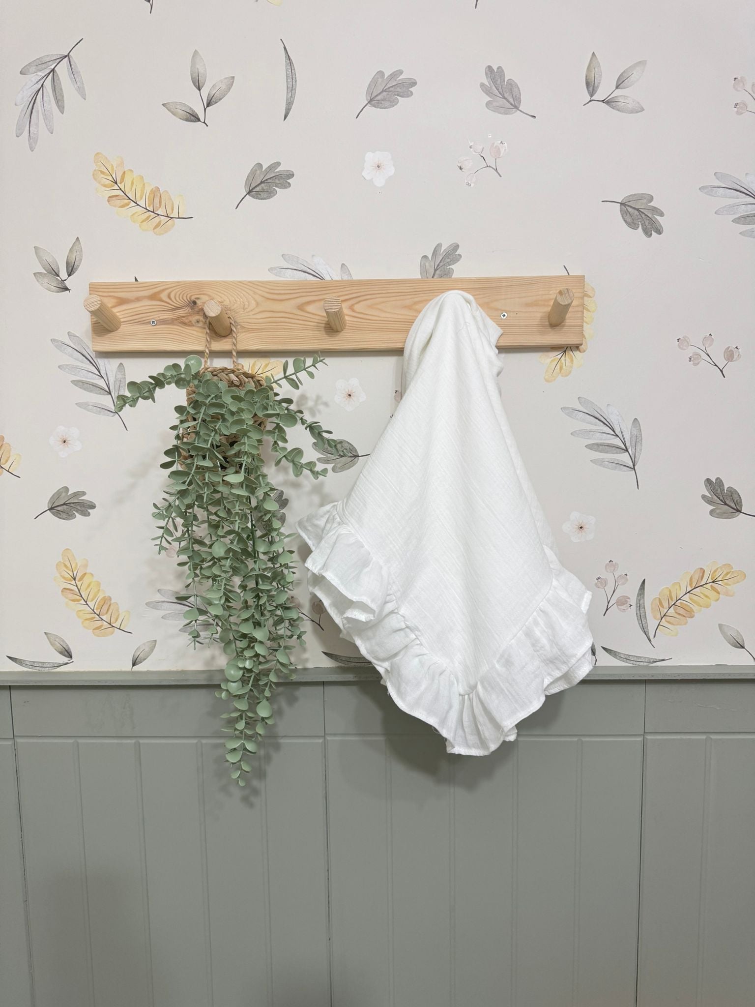 Hydrofiele doek | Biologisch katoen | 100x100 cm | Wit met ruffle