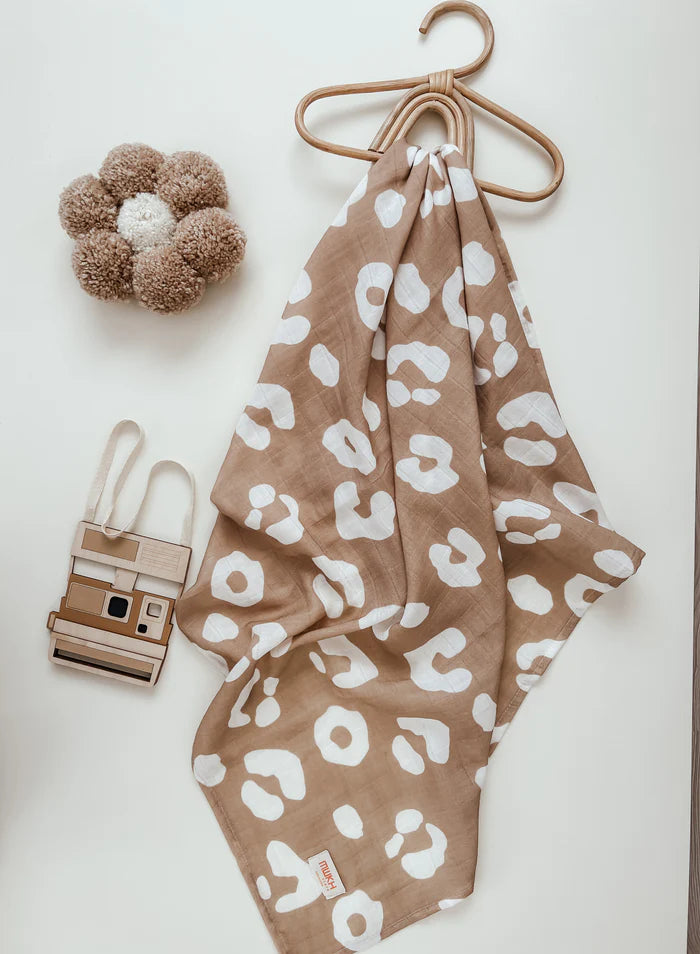 Tweelaags hydrofiele deken van 100x100 cm met print, zacht en ademend voor baby's